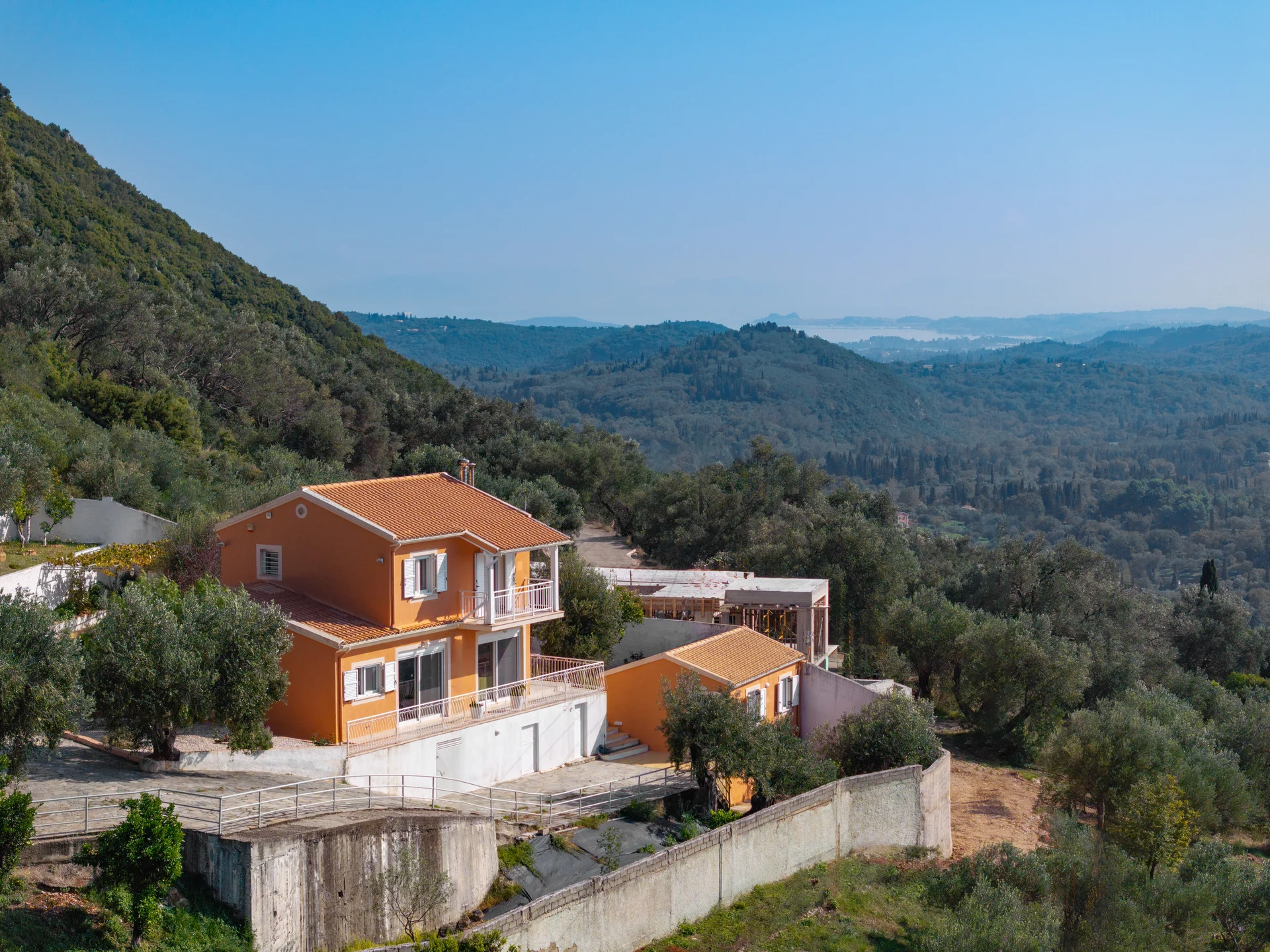 Front view of Ef Zin Villa in Skripero, Corfu