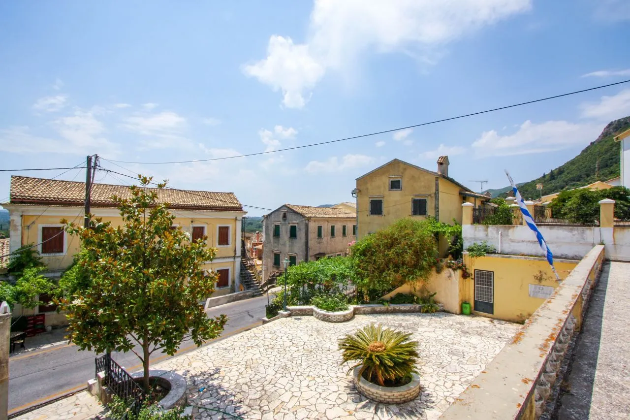 Traditional Skripero village view in Corfu